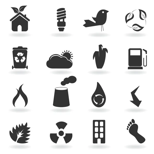 Eco símbolos e iconos — Archivo Imágenes Vectoriales