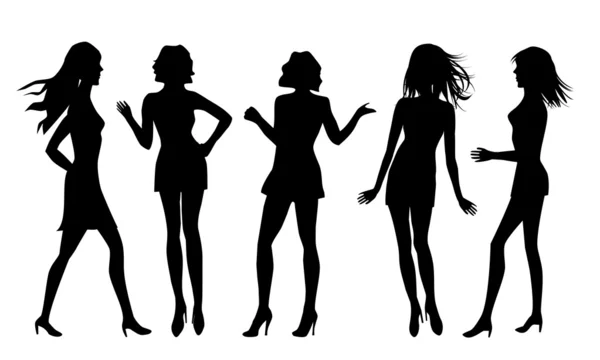 Female silhouettes — Stock Vector