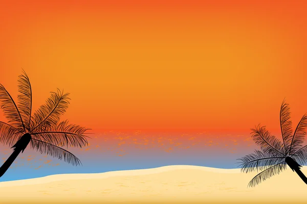 Tropikalny zachód słońca — Wektor stockowy