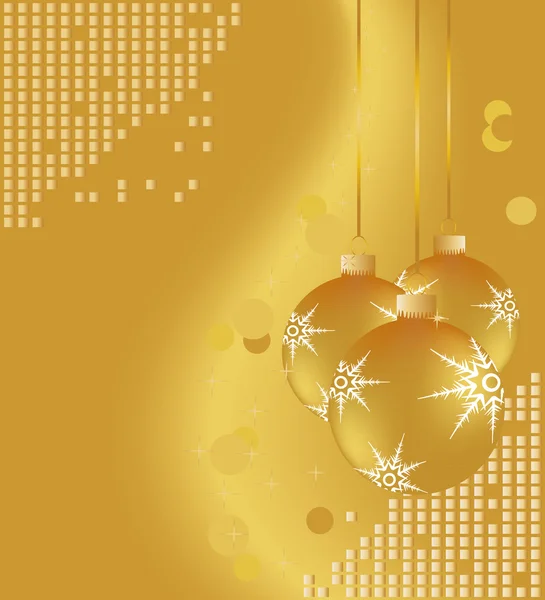 Gold Christmas ornaments — Stock Vector