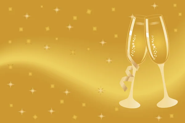 Flûtes à champagne pour la célébration — Image vectorielle