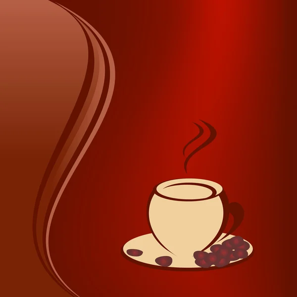 Caffè con chicchi di caffè — Vettoriale Stock