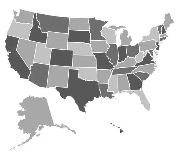 Karta över Förenta staterna — Stock vektor