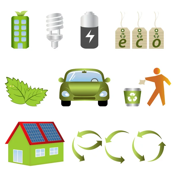 Iconos relacionados con Eco — Vector de stock