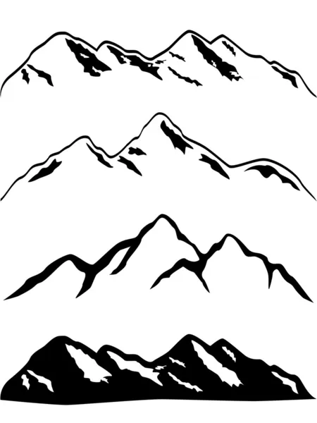Picos nevados de montaña — Vector de stock