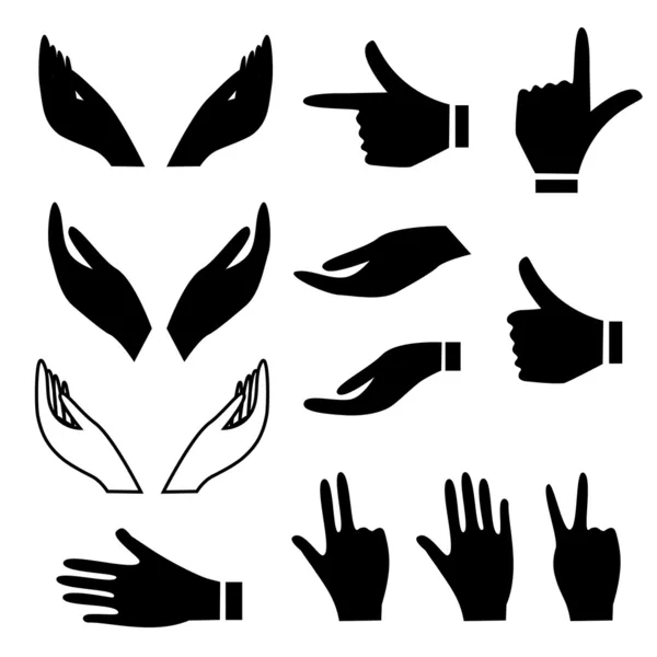 Various hand gestures — Stock Vector