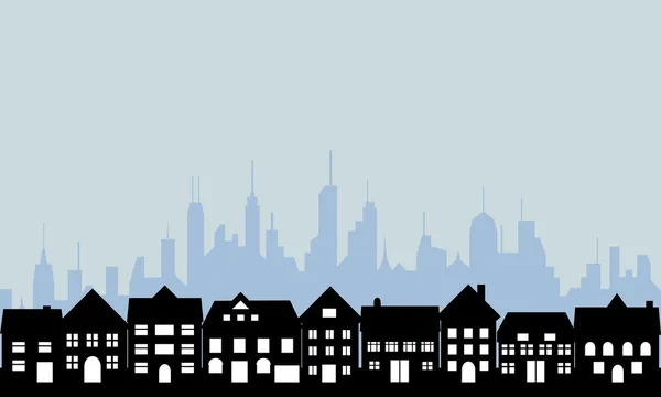 Subúrbios e cidade urbana — Vetor de Stock