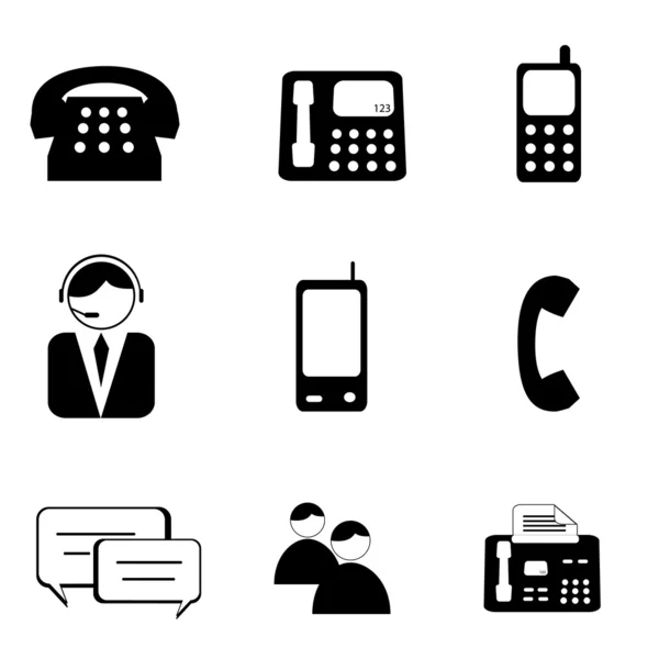 Telefon- und Kommunikationsikonen — Stockvektor