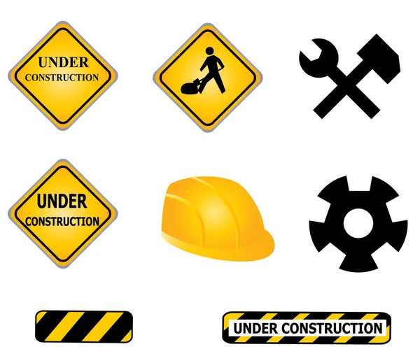 stock vector Construction signs and tools