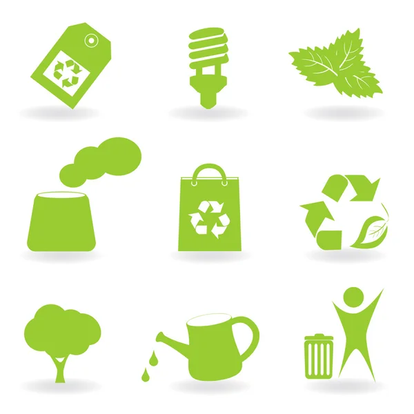 Środowisko naturalne i ekologiczne zestaw ikon — Wektor stockowy