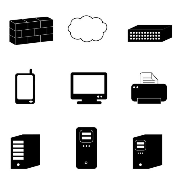 Computer and network icons — Stock Vector