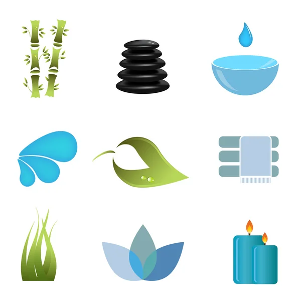 Conjunto de ícones de itens de spa — Vetor de Stock