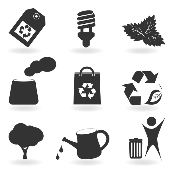 Conjunto de ícone Eco e ambiente — Vetor de Stock