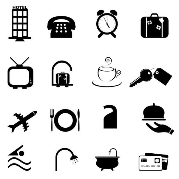 Conjunto de símbolos del hotel — Archivo Imágenes Vectoriales