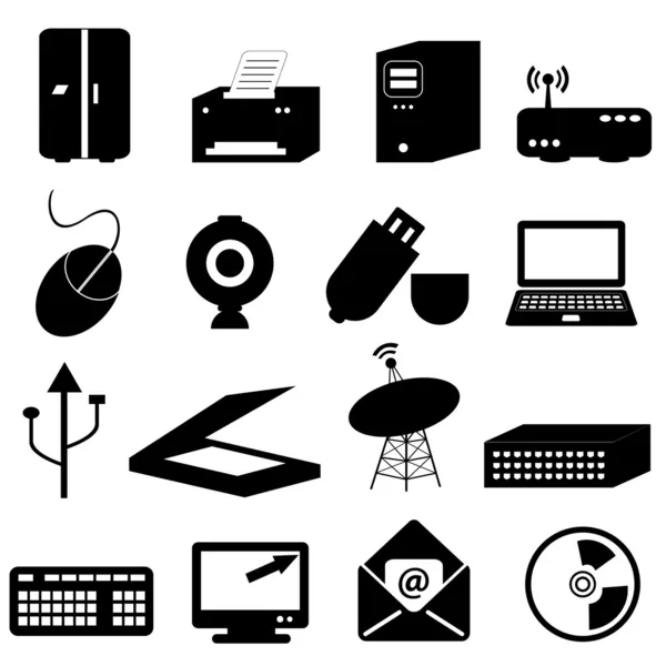 Iconos informáticos y tecnológicos — Vector de stock