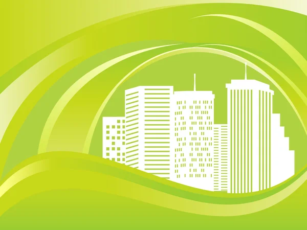 Πράσινο οικολογικό πόλη — Διανυσματικό Αρχείο