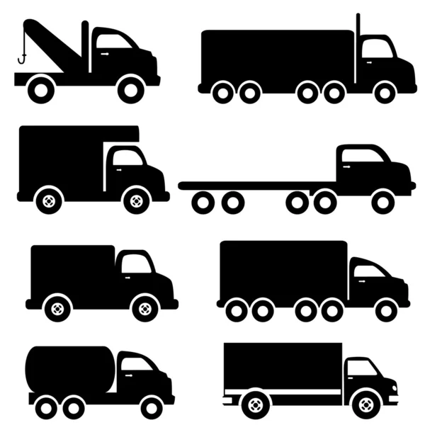 Silhuetas de camiões —  Vetores de Stock