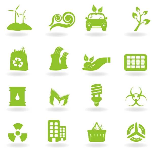 Eco και πράσινο εικονίδια — Διανυσματικό Αρχείο
