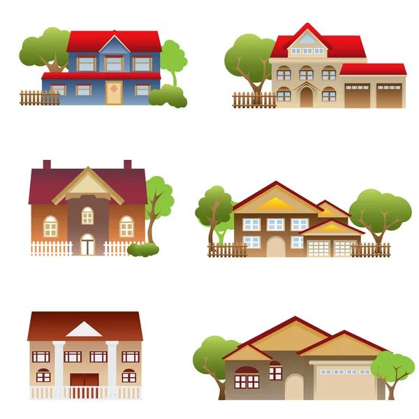 Varias casas — Vector de stock