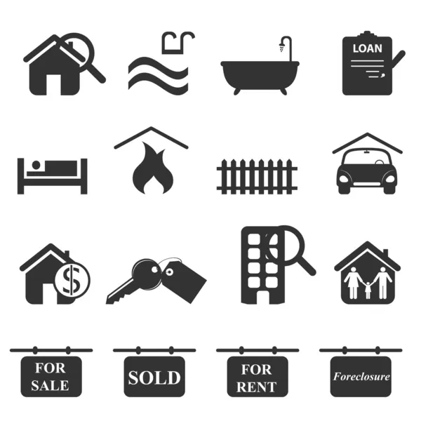Iconos inmobiliarios — Vector de stock