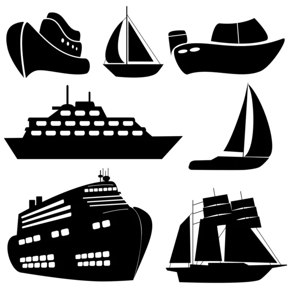 Schiffe und Boote — Stockvektor