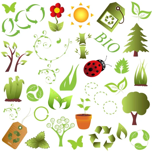 Eco and environment objects — Stock Vector