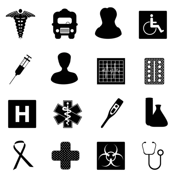 Simboli medici e sanitari — Vettoriale Stock