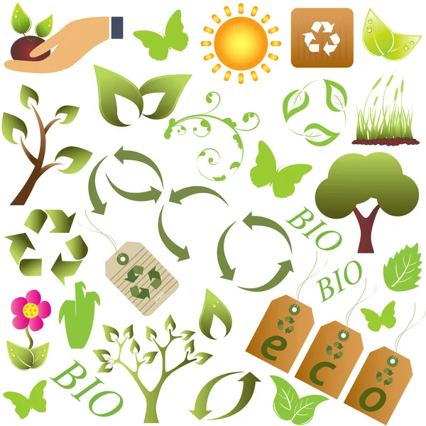 Symboles écologiques et environnementaux — Image vectorielle