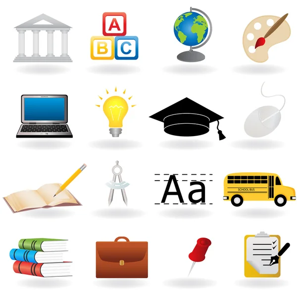 School and education icons — Stock Vector