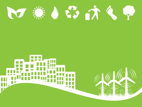 Környezet, öko-szimbólumok — Stock Vector