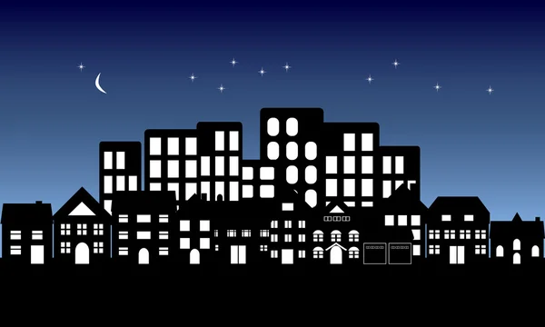 Ночные осадки в городе — стоковый вектор