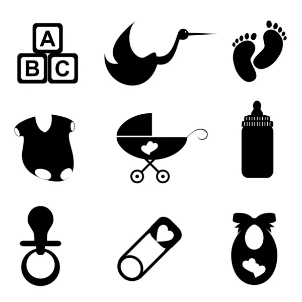 Baby items pictogrammenset — Stockvector