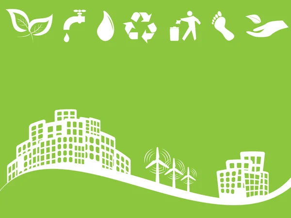 Eco friendly green city — Stock Vector