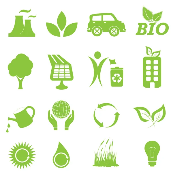 Ekoloji ve çevre Icon set — Stok Vektör