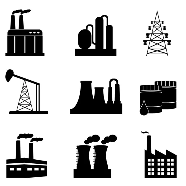 Industriële pictogrammenset — Stockvector