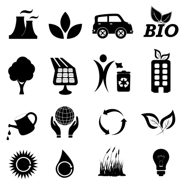 Simboli correlati all'ecologia — Vettoriale Stock