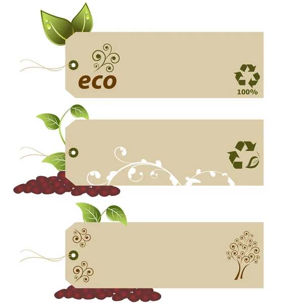 Eco tags with copyspace — Stock Vector