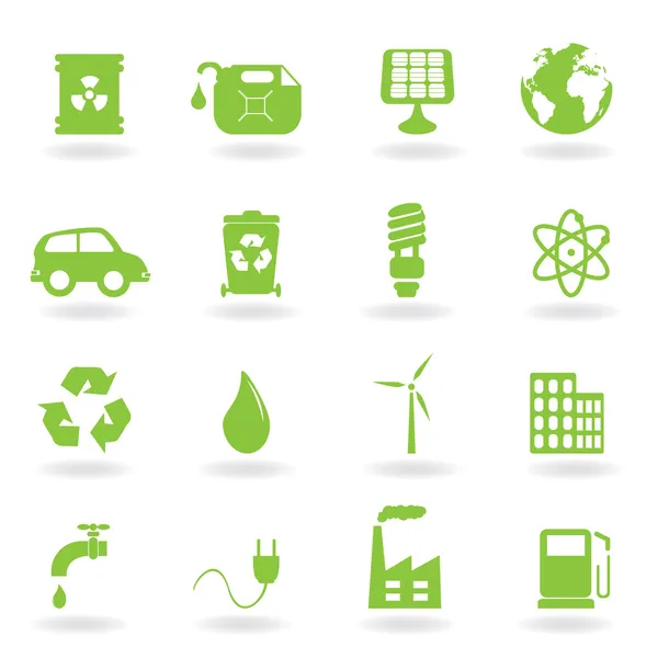 Medio ambiente y símbolos ecológicos — Vector de stock
