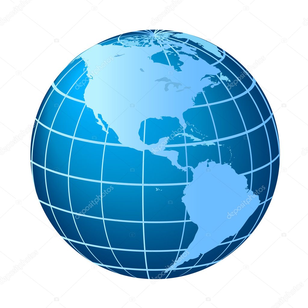 North and South America globe — Stock Vector © soleilc #5984505