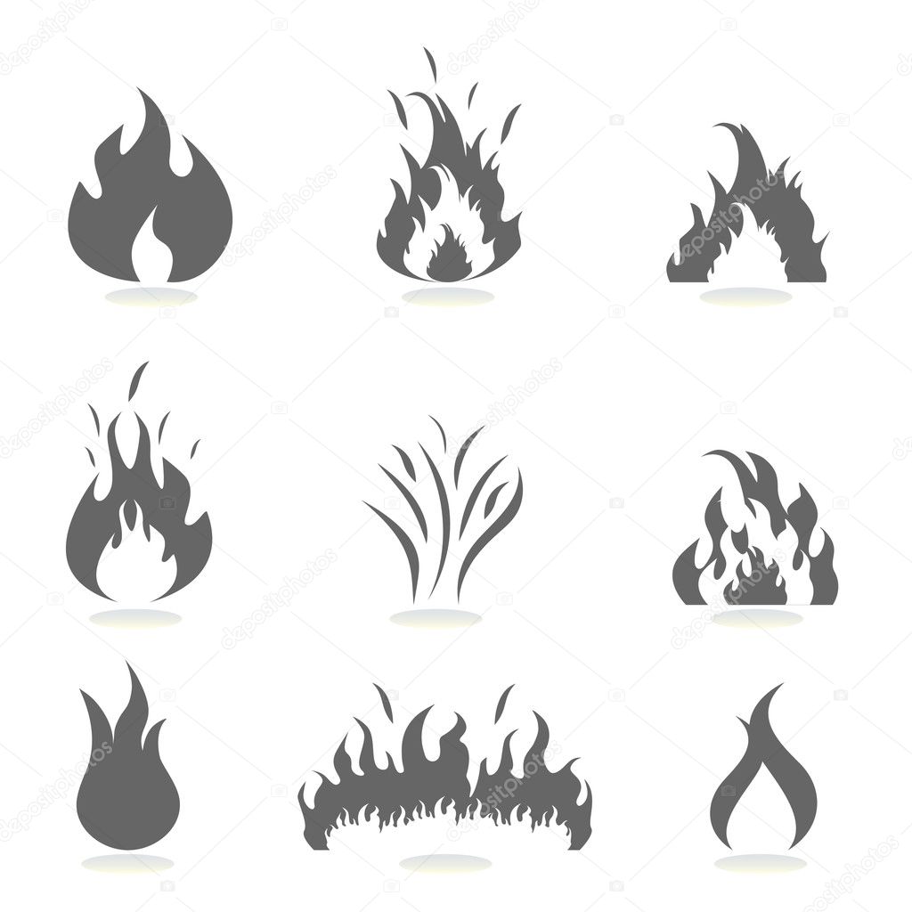 Flames icon set