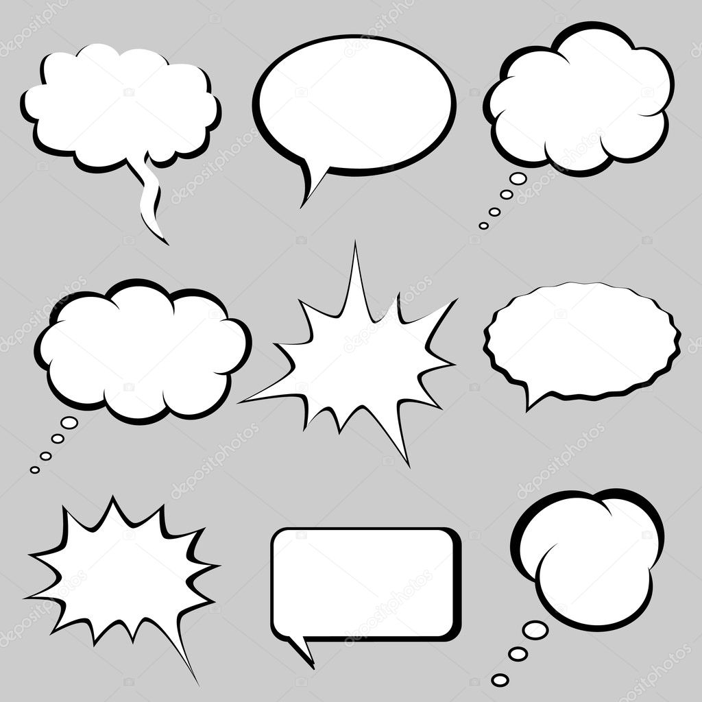 Speech and thought bubbles
