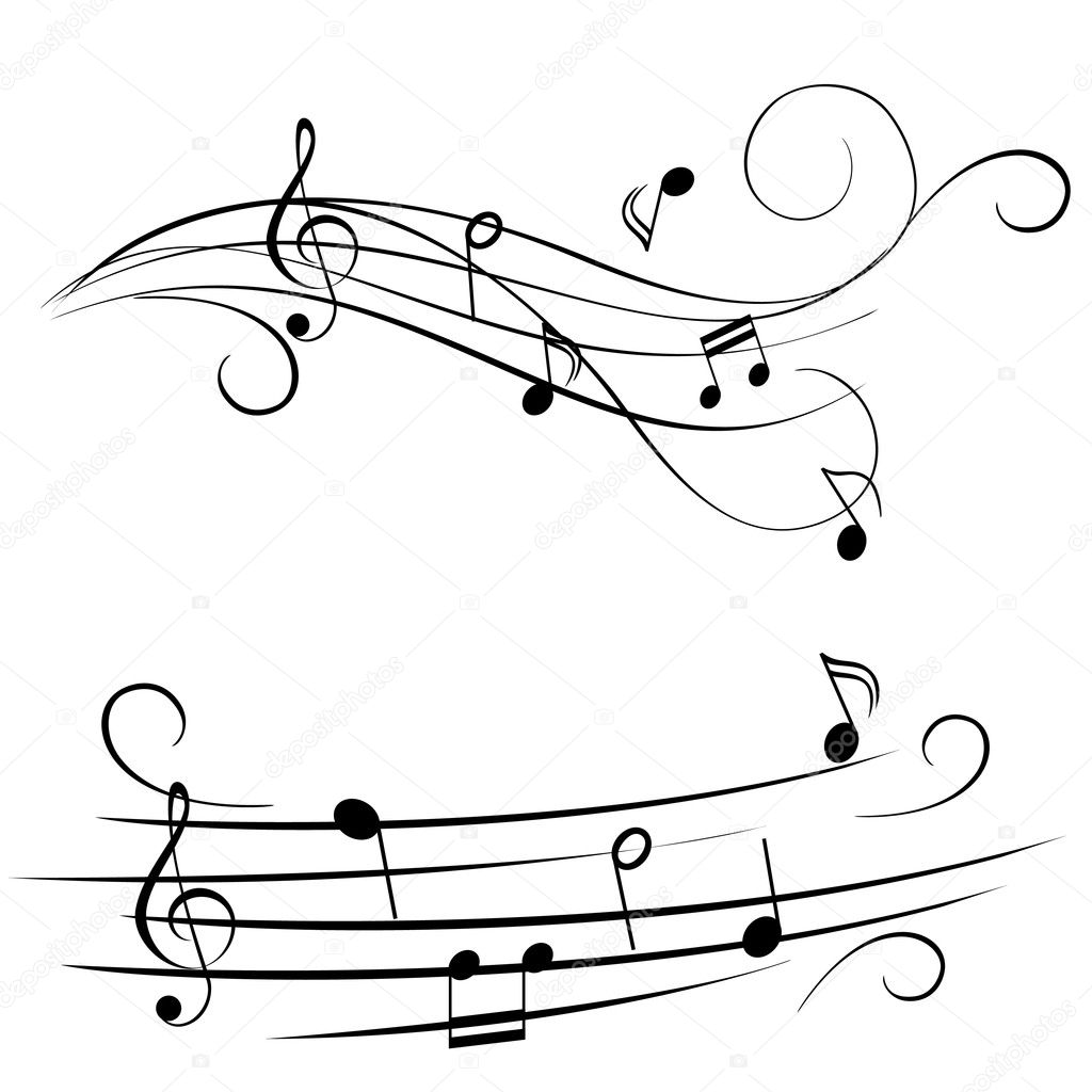 Download Melody on stave — Stock Vector © soleilc #5984907
