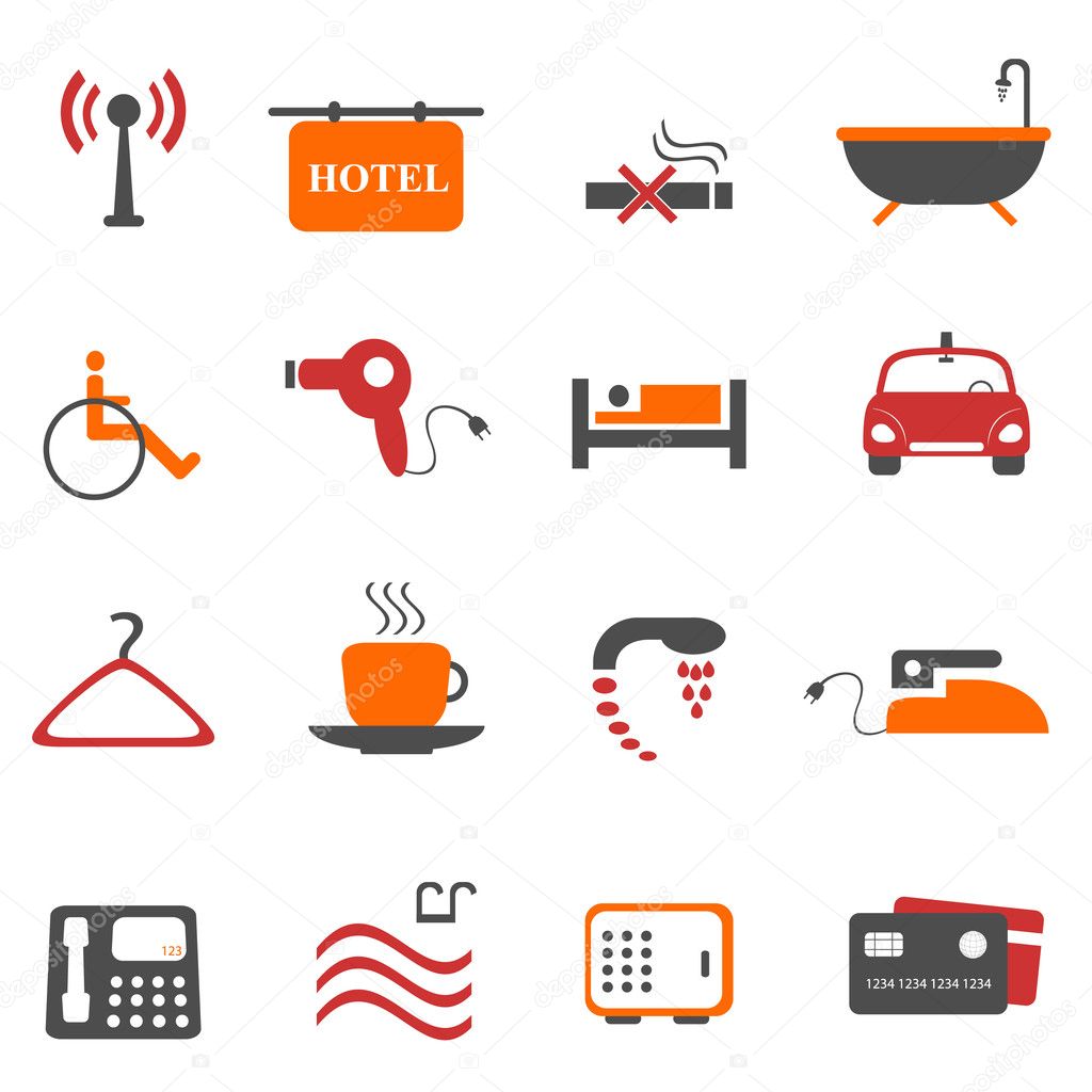Hotel or accommodation icons