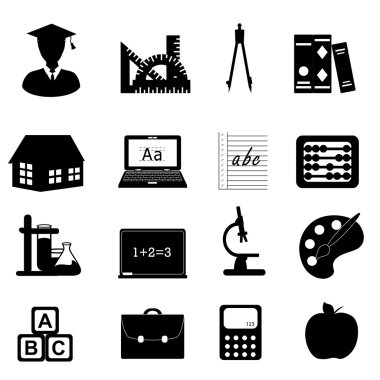 Education and school icon set clipart