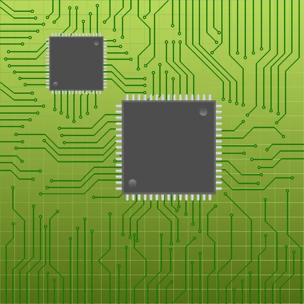 Circuit board with chips — Stock Photo, Image