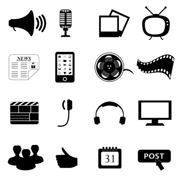 Medien oder Multimedia-Ikonen — Stockfoto