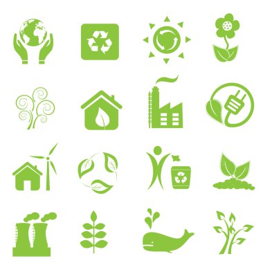 Eco and environment icons clipart