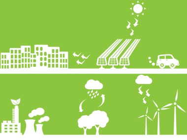 City using renewable energy clipart