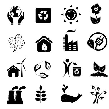 Eco and environment icons clipart