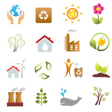 Eco and environment icons clipart